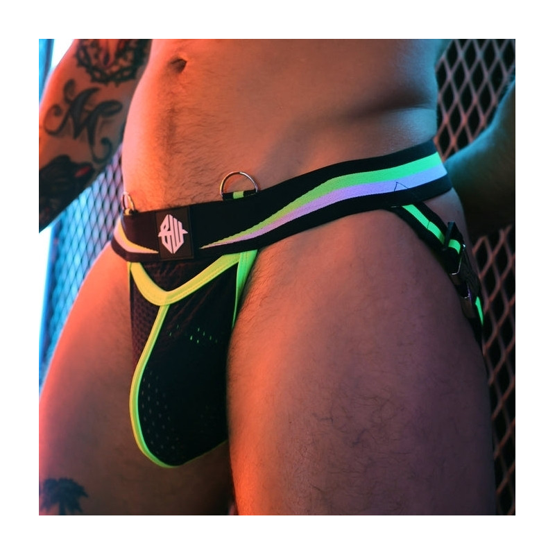 Breedwell Jockstrap Transistor Noir-Vert neon